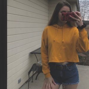 H&M Gold Cropped Hoodie